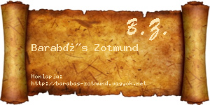 Barabás Zotmund névjegykártya